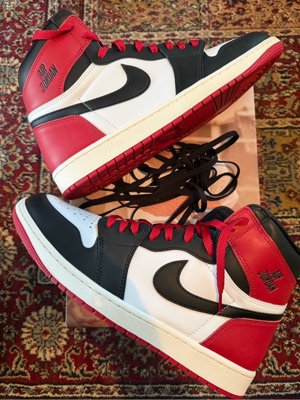 Jordan 1 Retro High OG Black Toe Reimagined -Sneakers - Red, Black, White